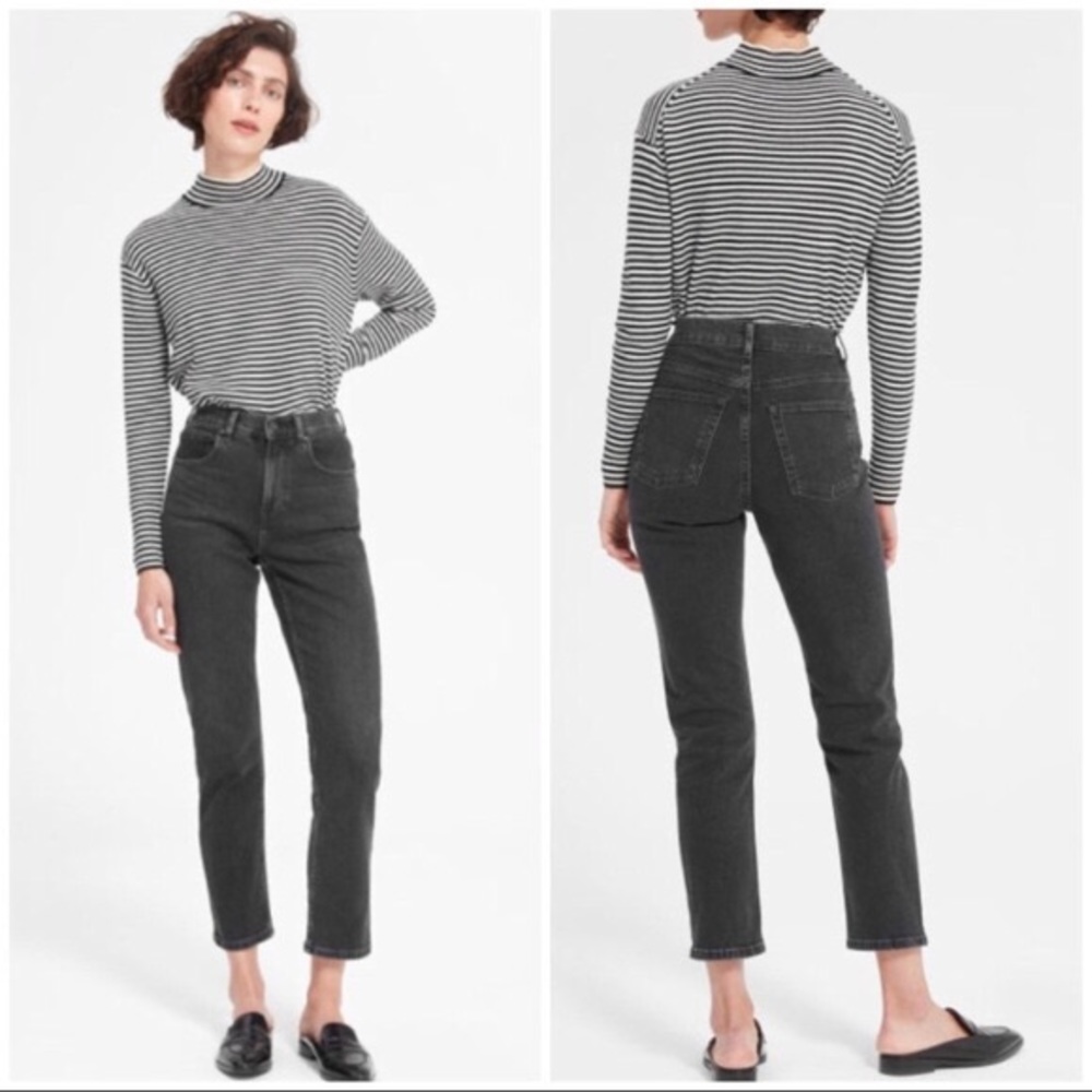 Everlane High Rise Straight. Washed black. Size 26